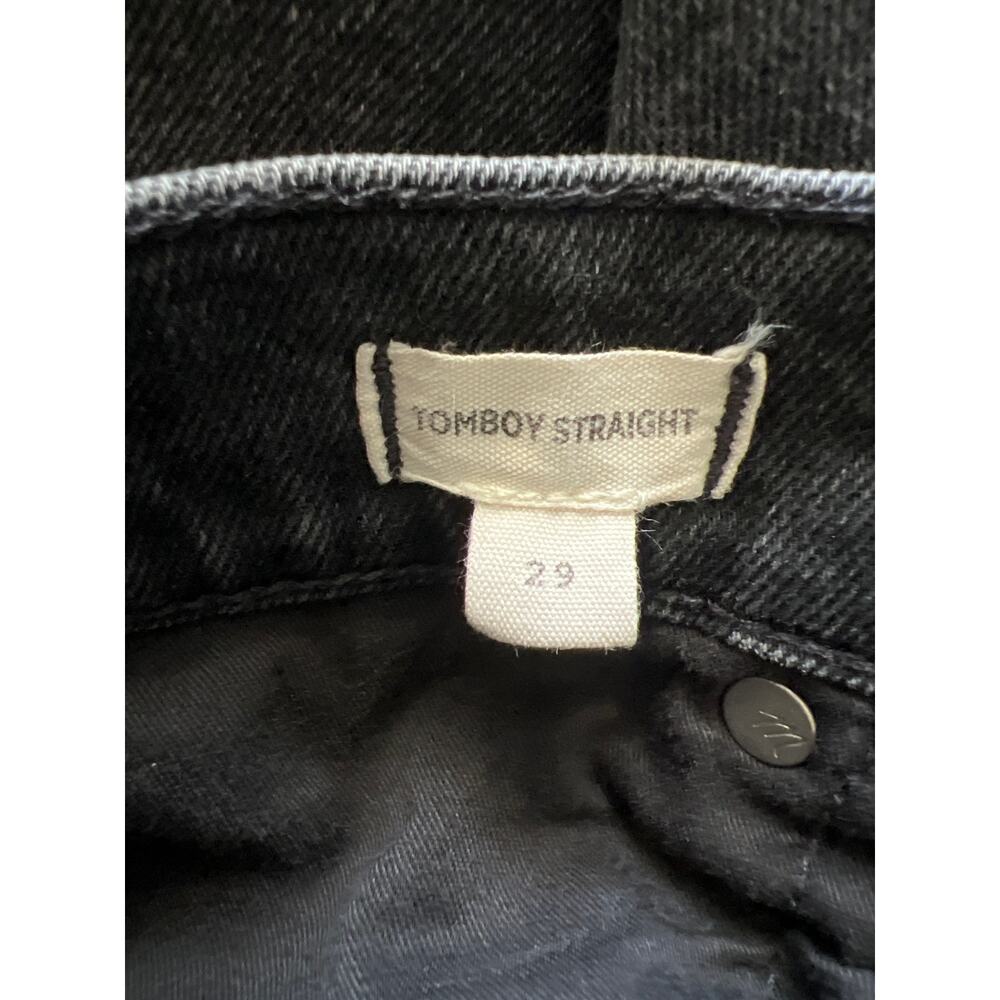 Madewell Tomboy Straight Jeans Womens 29 Faded Black Cotton Blend Casual Boho - Picture 3 of 9